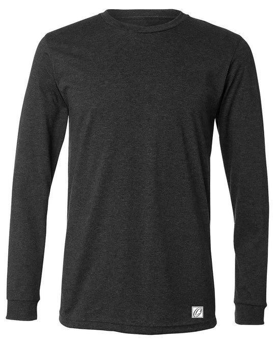 Bella Canvas Adult Heather CVC Crew Neck Long Sleeve Tee - Black/Gray/Blue/Green