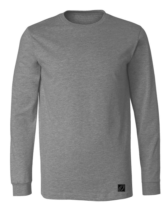 Bella Canvas Adult Heather CVC Crew Neck Long Sleeve Tee - Black/Gray/Blue/Green
