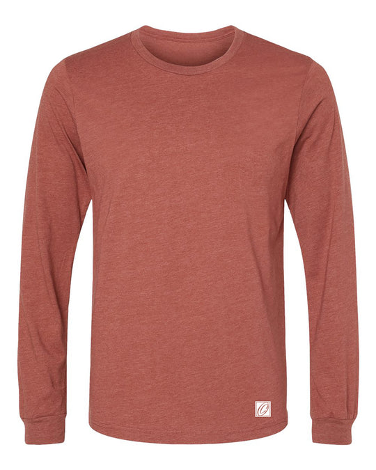 Bella Canvas Adult Heather CVC Crew Neck Long Sleeve Tee - Red/Yellow/Orange/Tan/White/Brown