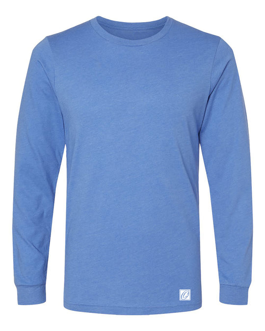 Bella Canvas Adult Heather CVC Crew Neck Long Sleeve Tee - Black/Gray/Blue/Green