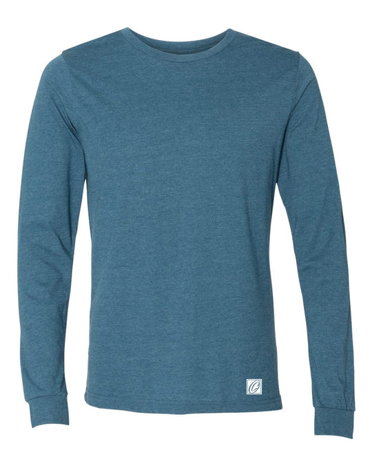 Bella Canvas Adult Heather CVC Crew Neck Long Sleeve Tee - Black/Gray/Blue/Green