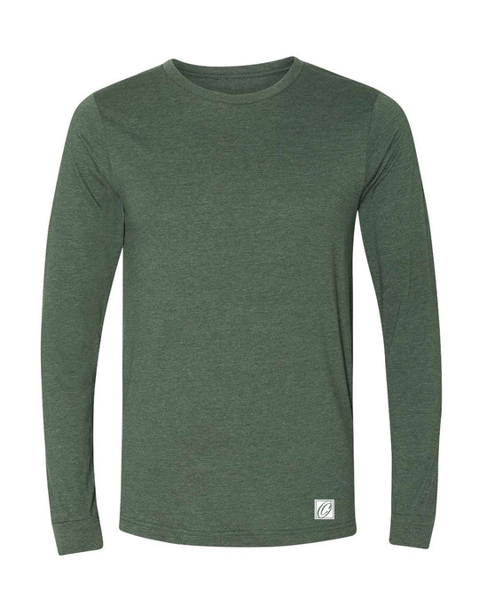 Bella Canvas Adult Heather CVC Crew Neck Long Sleeve Tee - Black/Gray/Blue/Green