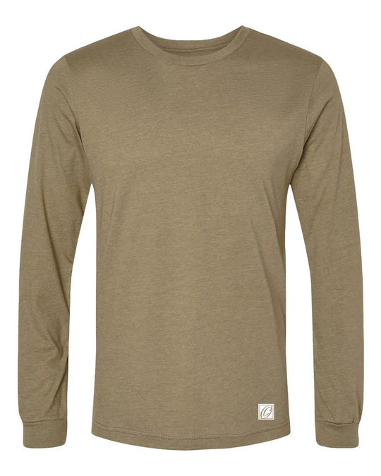 Bella Canvas Adult Heather CVC Crew Neck Long Sleeve Tee - Black/Gray/Blue/Green