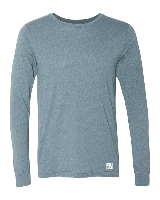 Bella Canvas Adult Heather CVC Crew Neck Long Sleeve Tee - Black/Gray/Blue/Green