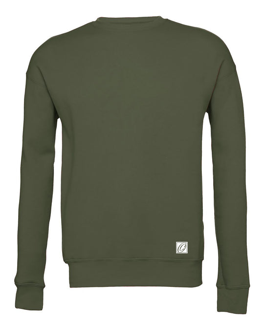 Bella Canvas Adult Midweight Sponge Fleece Drop Shoulder Crewneck Sweatshirt - Black/Gray/Blue/Green