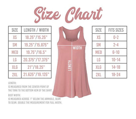 Bella Canvas Ladies Flowy Racerback Tank - Red/Pink/Orange