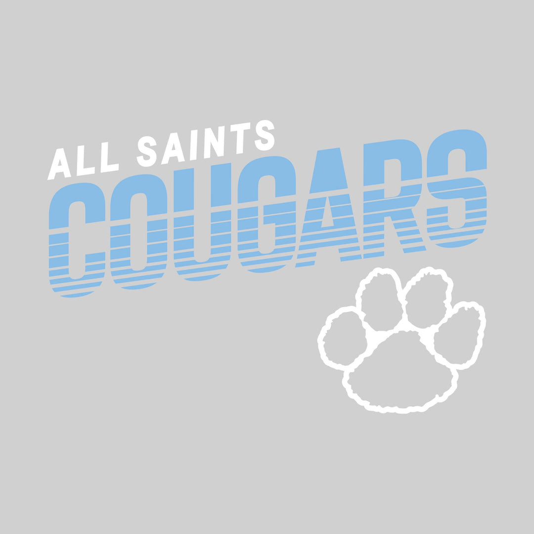 All Saints Cougars - Spirit Wear - Striped Cougars with Paw Logo
