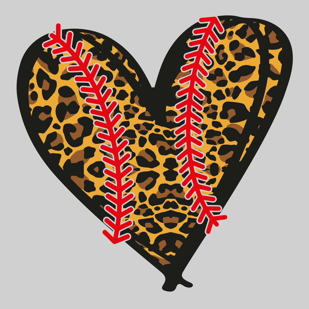 Baseball Heart - Leopard Print