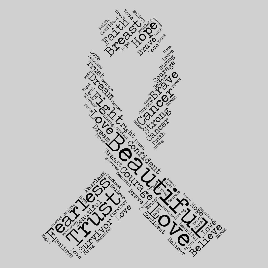 Cancer Word Ribbon - Breast Cancer