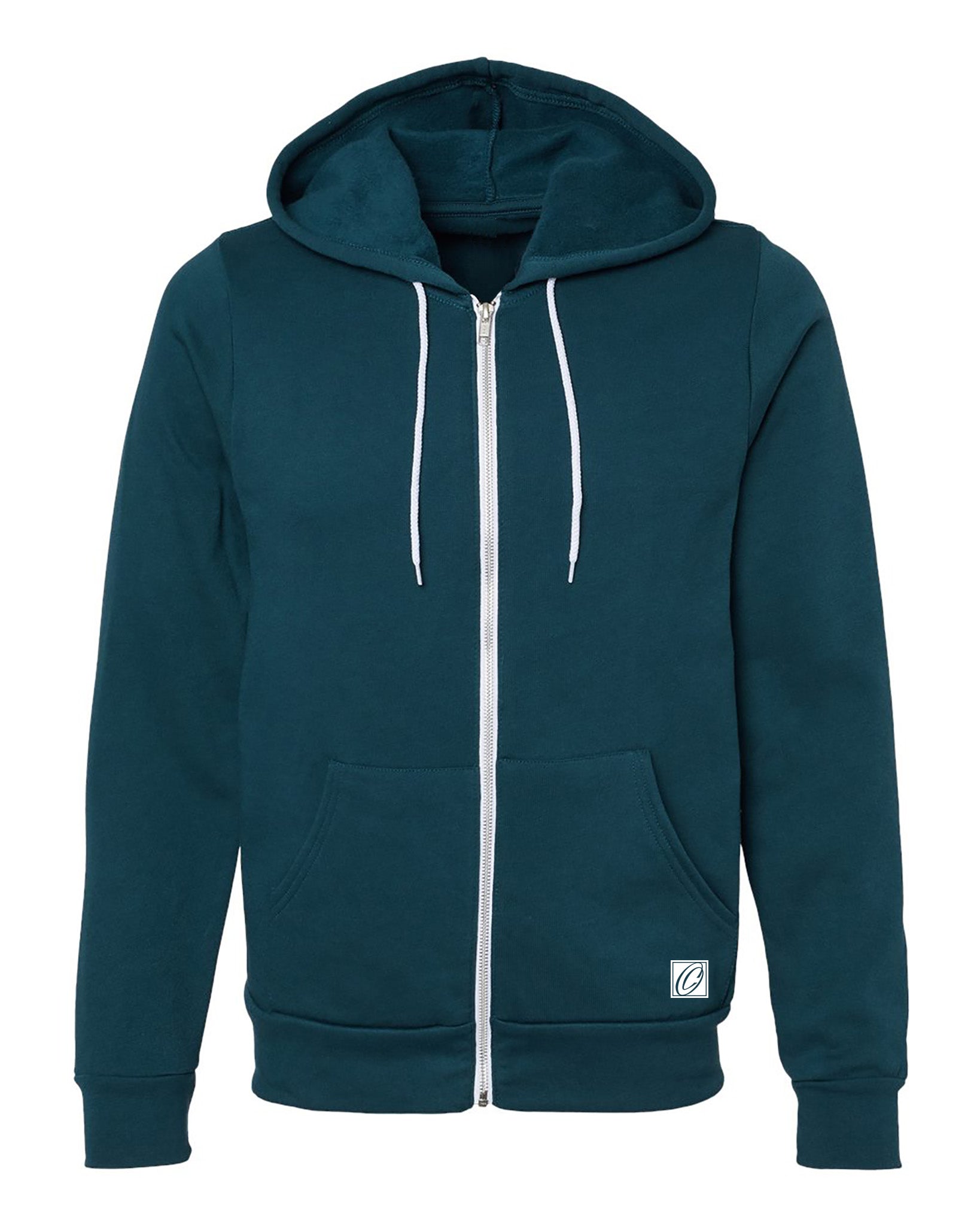 Bella Canvas Adult Midweight Sponge Fleece Full-Zip Hoodie - Blue/Green
