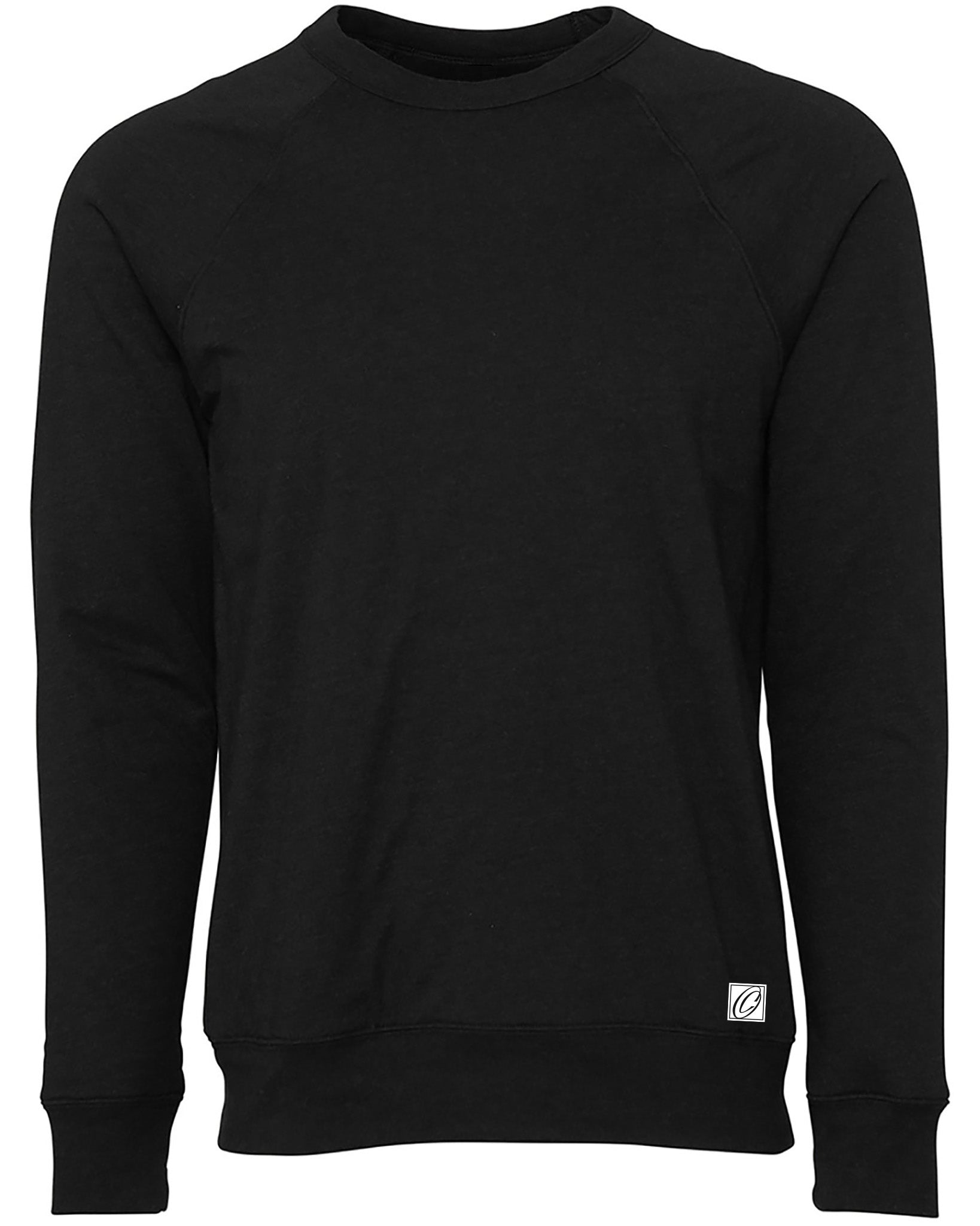 Bella Canvas Adult Midweight Sponge Fleece Raglan Sleeve Crewneck Sweatshirt - Black/Gray/White