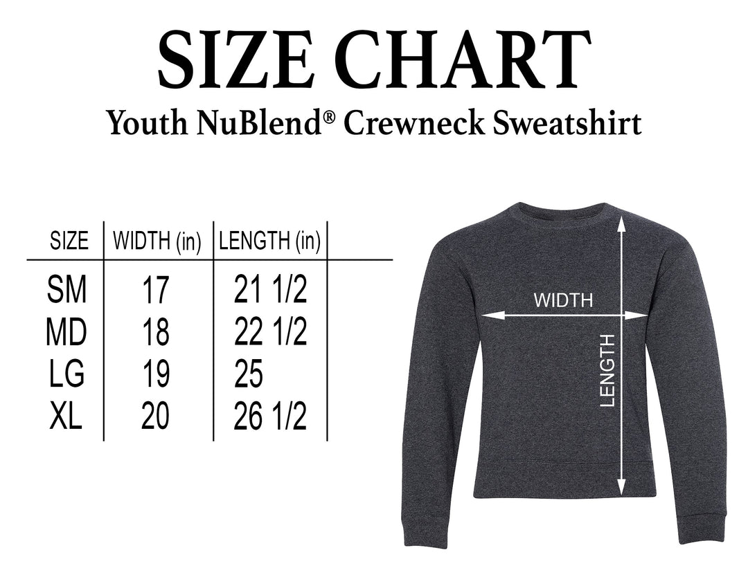 JERZEES - Youth - NuBlend® Crewneck Sweatshirt - Mesothelioma Awareness - In This Family No One Fights Alone