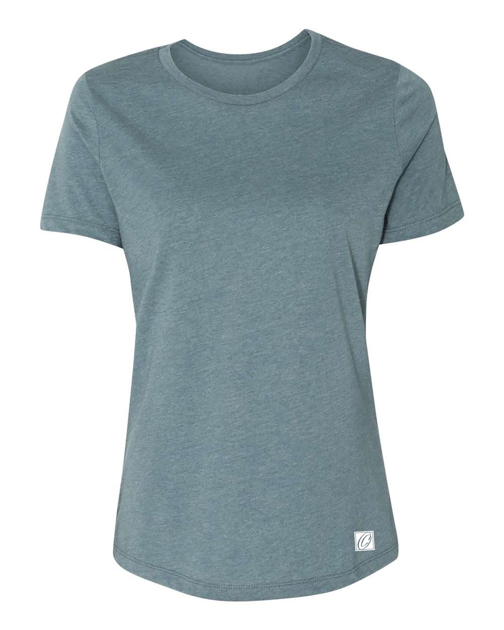Bella Canvas Ladies Relaxed Fit Heather CVC Crew Neck Short Sleeve Tee - Black/Gray/White/Blue/Green