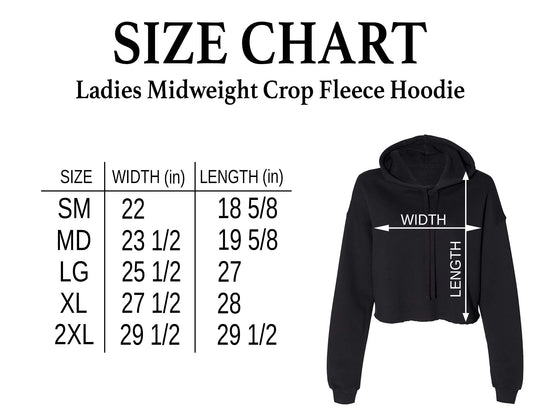 Bella Canvas Ladies Midweight Crop Fleece Hoodie