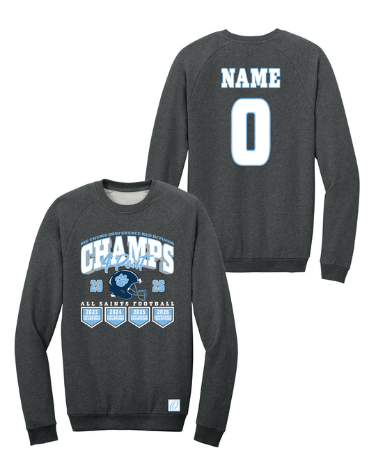 All Saints Cougars - Football - District Champs - 2026 - District® Cloud Fleece Crewneck Sweatshirt