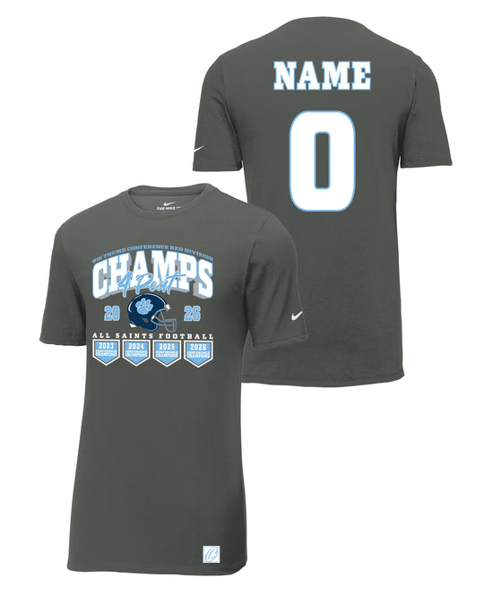 All Saints Cougars - Football - District Champs - 2026 - Nike Dri-FIT Cotton/Poly Tee