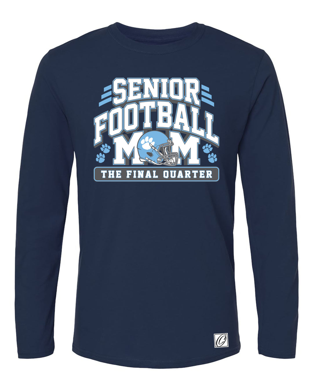 All Saints Cougars - Football - Senior Football Mom - The Final Quarter - Gildan Adult Softstyle Long Sleeve Tee