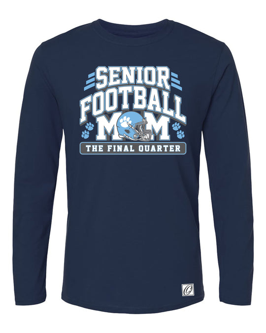 All Saints Cougars - Football - Senior Football Mom - The Final Quarter - Gildan Adult Softstyle Long Sleeve Tee