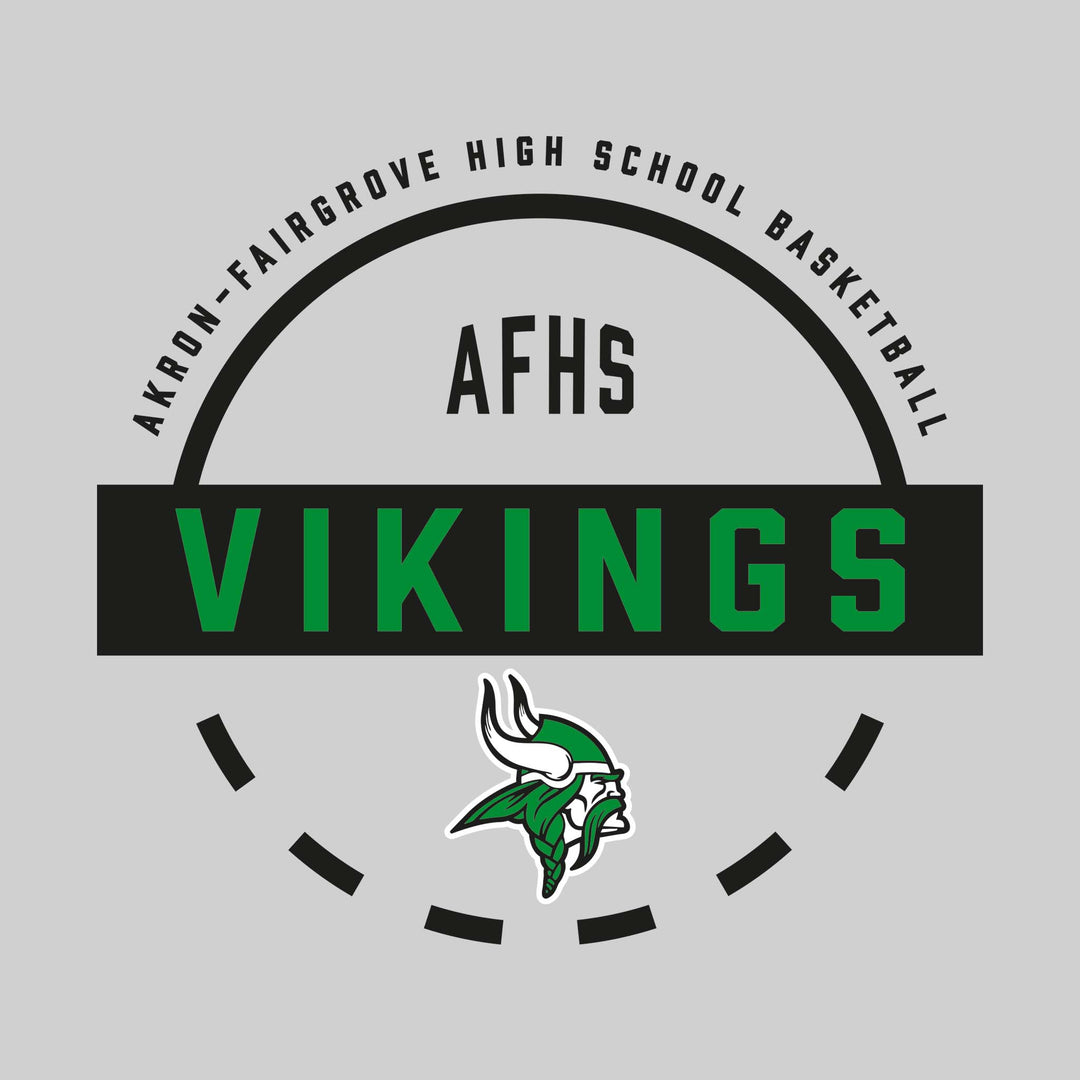 Akron-Fairgrove Vikings - Basketball - Mascot Name with Free Throw Circle