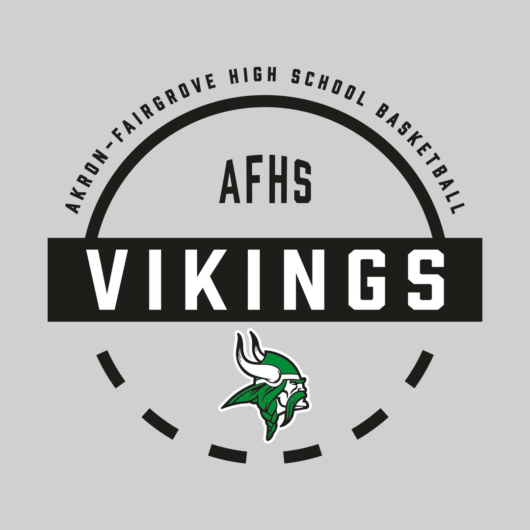 Akron-Fairgrove Vikings - Basketball - Mascot Name with Free Throw Circle