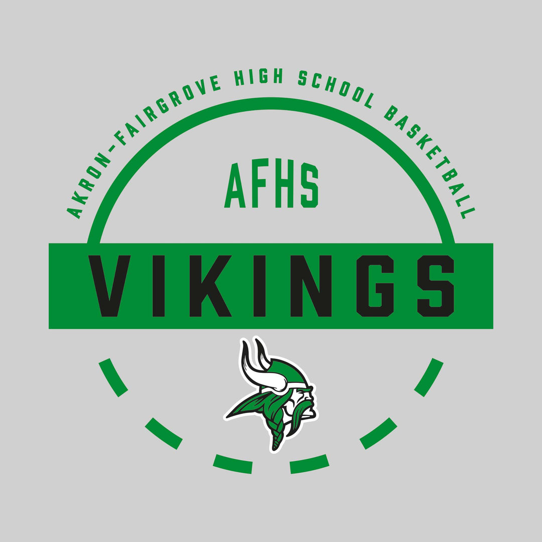 Akron-Fairgrove Vikings - Basketball - Mascot Name with Free Throw Circle