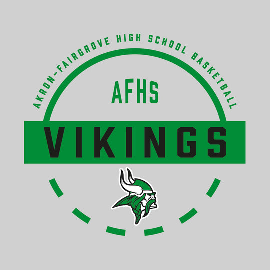 Akron-Fairgrove Vikings - Basketball - Mascot Name with Free Throw Circle