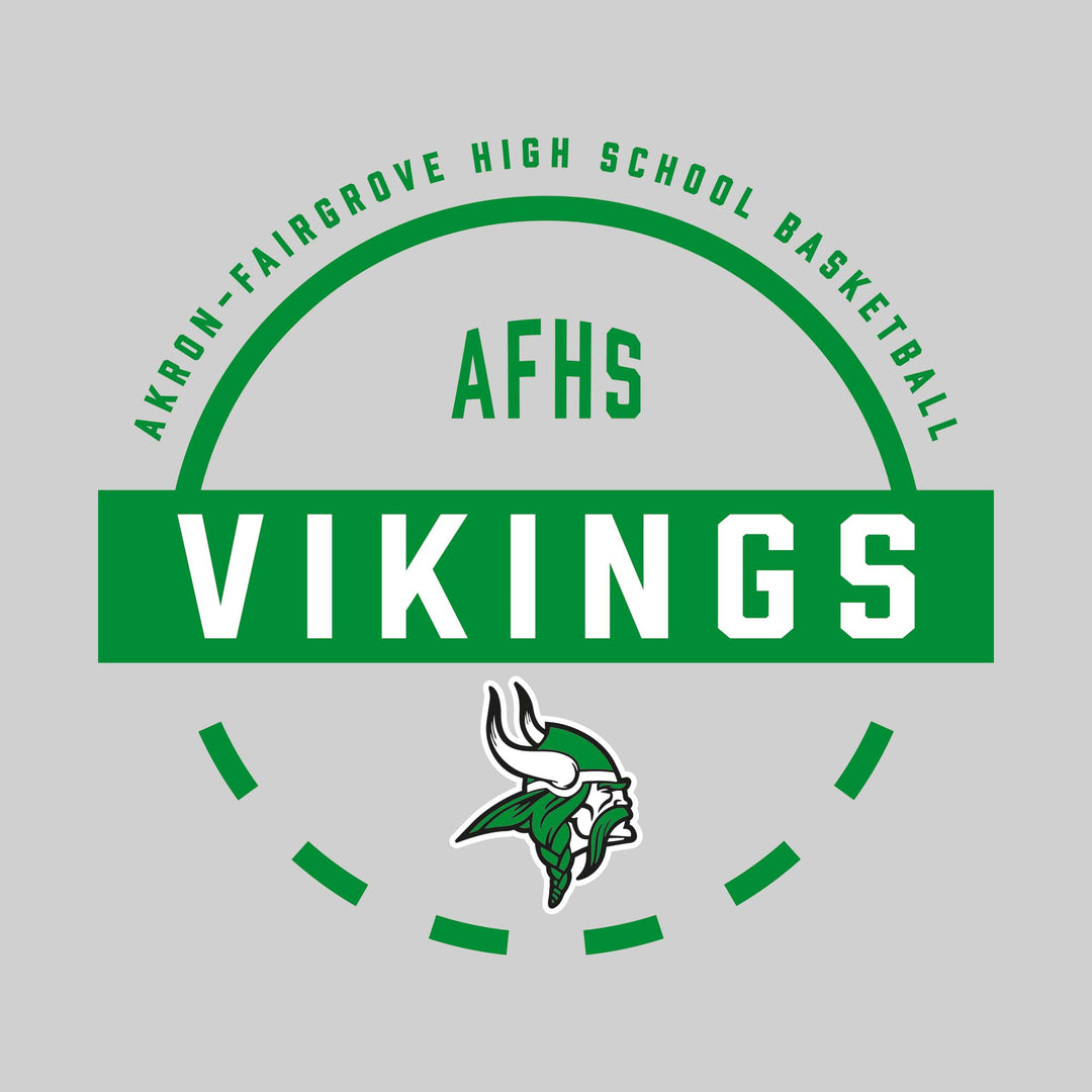 Akron-Fairgrove Vikings - Basketball - Mascot Name with Free Throw Circle