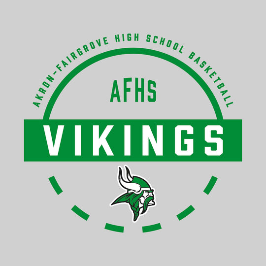 Akron-Fairgrove Vikings - Basketball - Mascot Name with Free Throw Circle