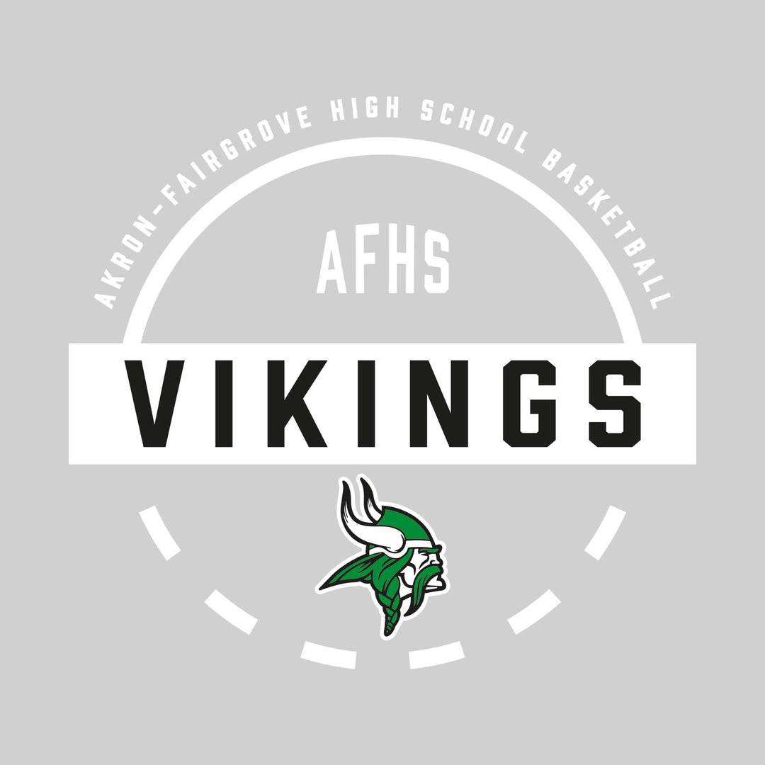 Akron-Fairgrove Vikings - Basketball - Mascot Name with Free Throw Circle