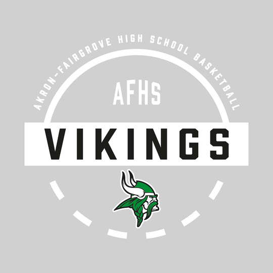 Akron-Fairgrove Vikings - Basketball - Mascot Name with Free Throw Circle