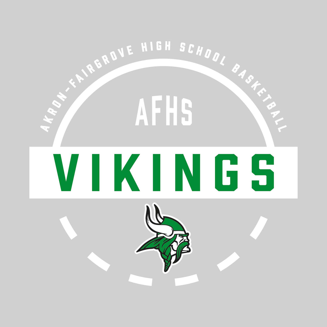 Akron-Fairgrove Vikings - Basketball - Mascot Name with Free Throw Circle