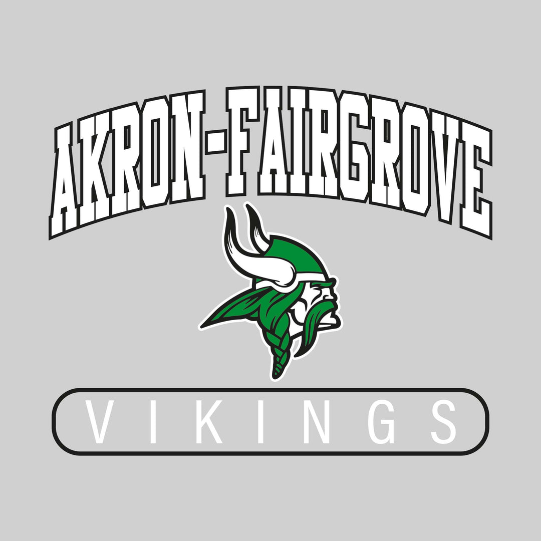 Akron-Fairgrove Vikings - Spirit Wear - Arched School Name with Mascot