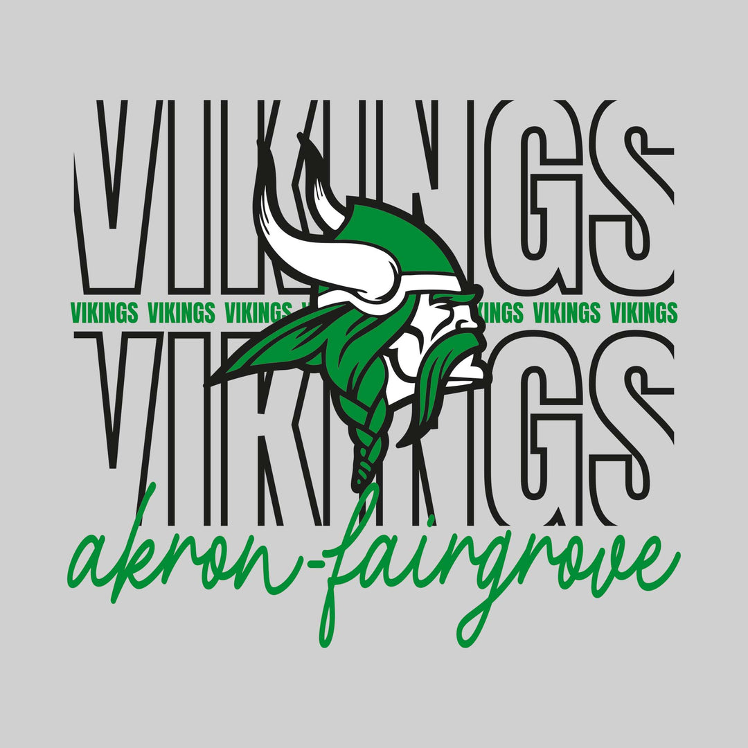 Akron-Fairgrove Vikings - Spirit Wear - Outlined Vikings with Cursive School Name