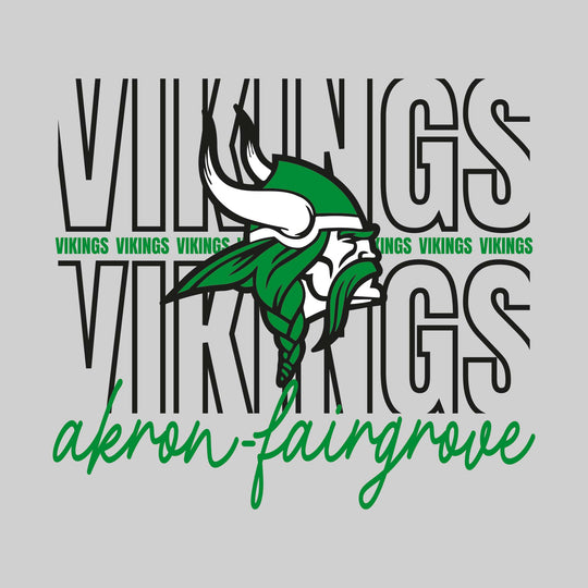 Akron-Fairgrove Vikings - Spirit Wear - Outlined Vikings with Cursive School Name