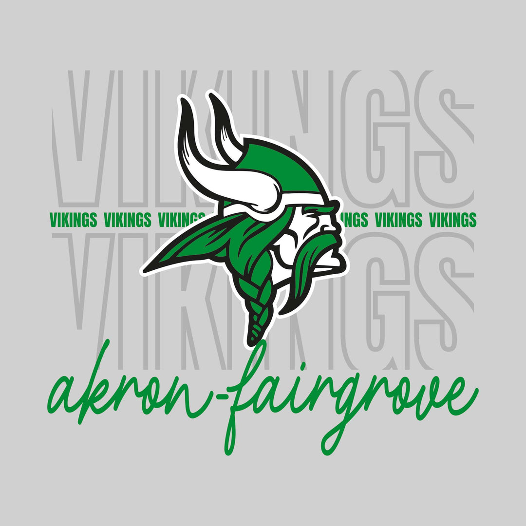 Akron-Fairgrove Vikings - Spirit Wear - Outlined Vikings with Cursive School Name