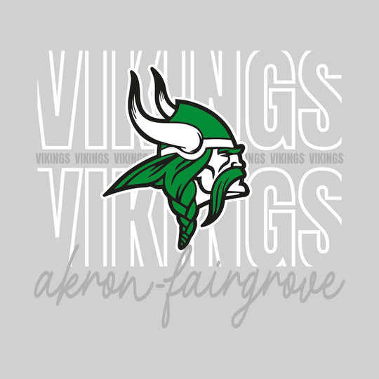 Akron-Fairgrove Vikings - Spirit Wear - Outlined Vikings with Cursive School Name