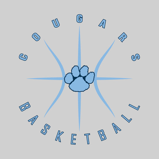 All Saints Cougars - Basketball - Circle Text with Threads
