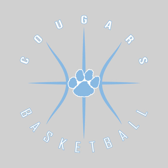 All Saints Cougars - Basketball - Circle Text with Threads