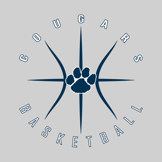 All Saints Cougars - Basketball - Circle Text with Threads