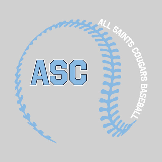 All Saints Cougars - Baseball - Baseball Stitches with School Name