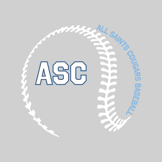 All Saints Cougars - Baseball - Baseball Stitches with School Name