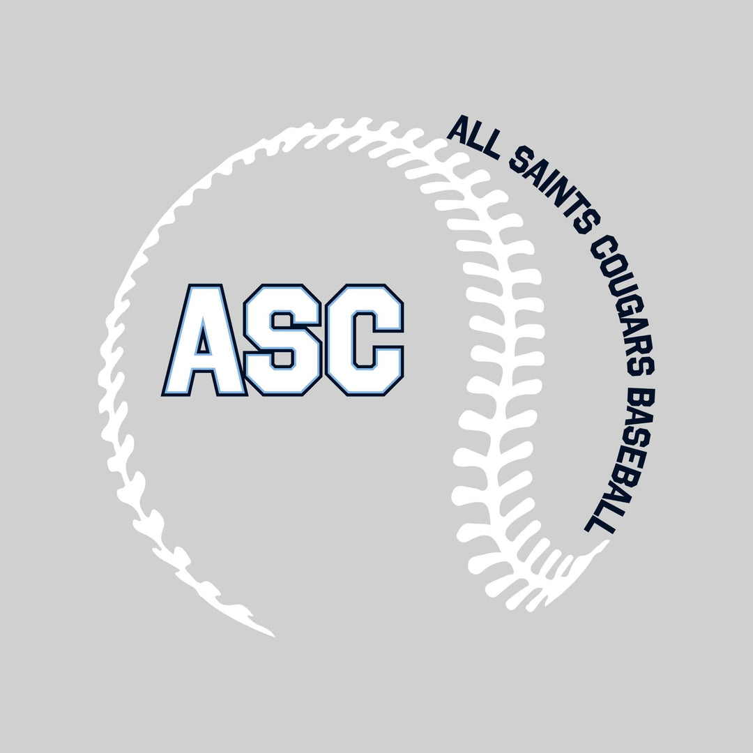 All Saints Cougars - Baseball - Baseball Stitches with School Name