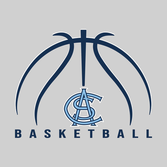 All Saints Cougars - Basketball - Basketball Text with Mascot and Grooves