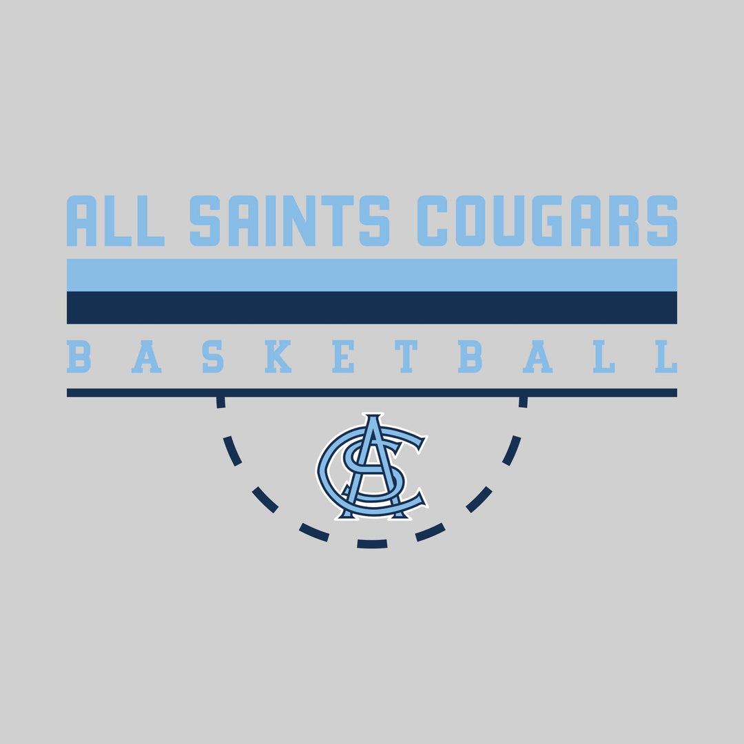 All Saints Cougars - Basketball - Double Color Lines with Free-Throw Half Circle
