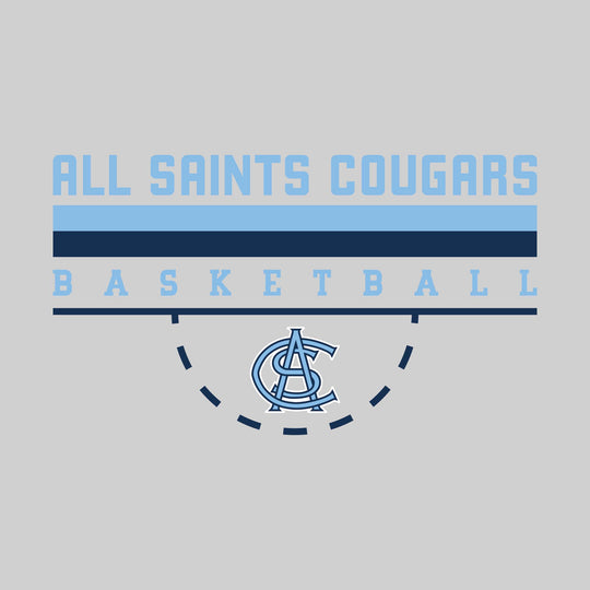 All Saints Cougars - Basketball - Double Color Lines with Free-Throw Half Circle