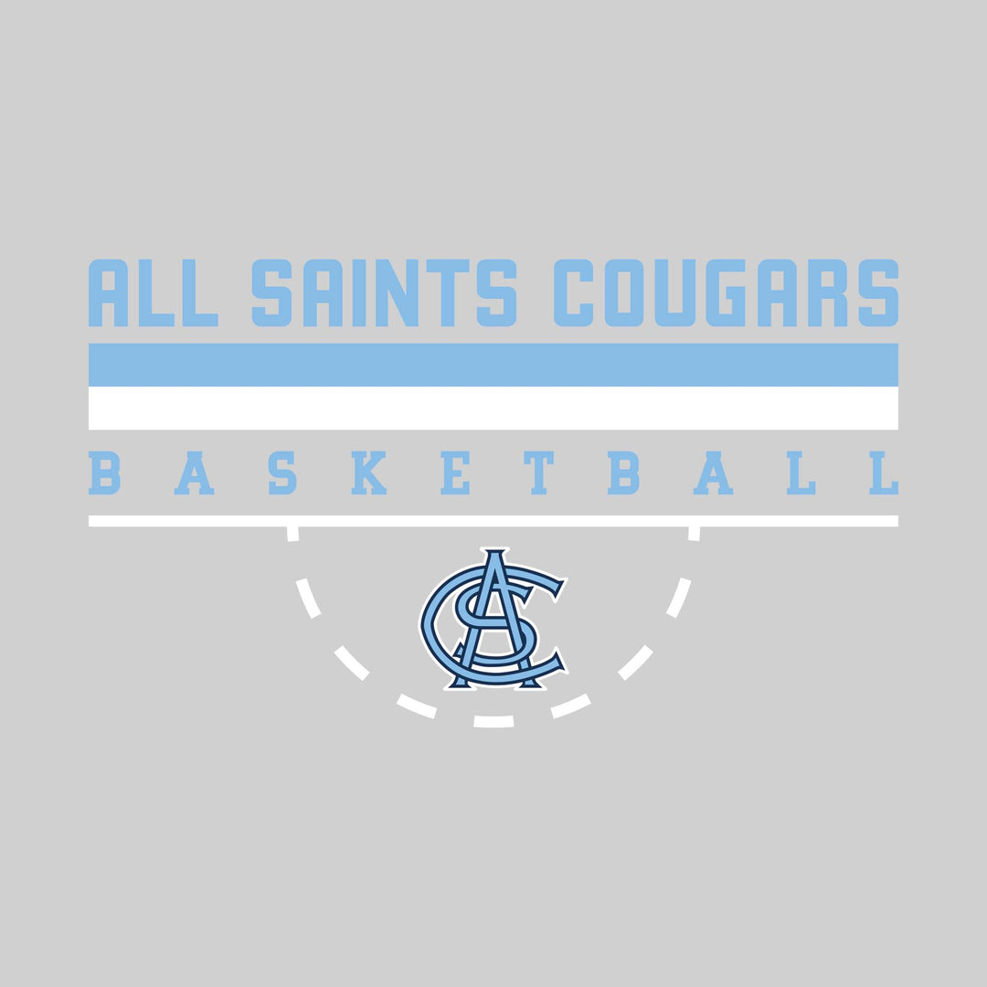 All Saints Cougars - Basketball - Double Color Lines with Free-Throw Half Circle