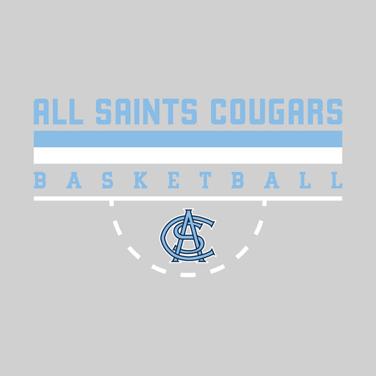 All Saints Cougars - Basketball - Double Color Lines with Free-Throw Half Circle