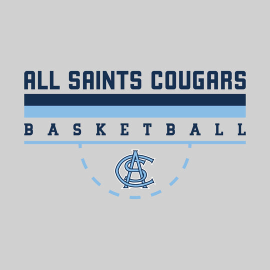 All Saints Cougars - Basketball - Double Color Lines with Free-Throw Half Circle