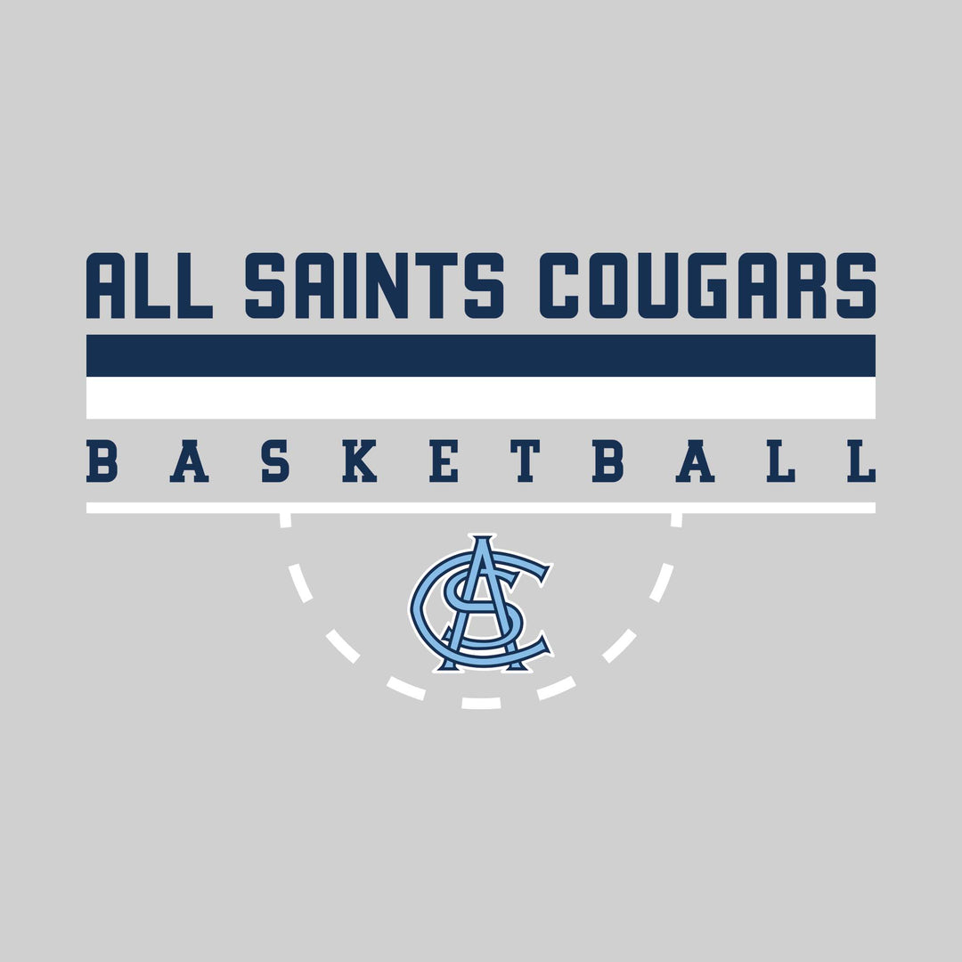 All Saints Cougars - Basketball - Double Color Lines with Free-Throw Half Circle