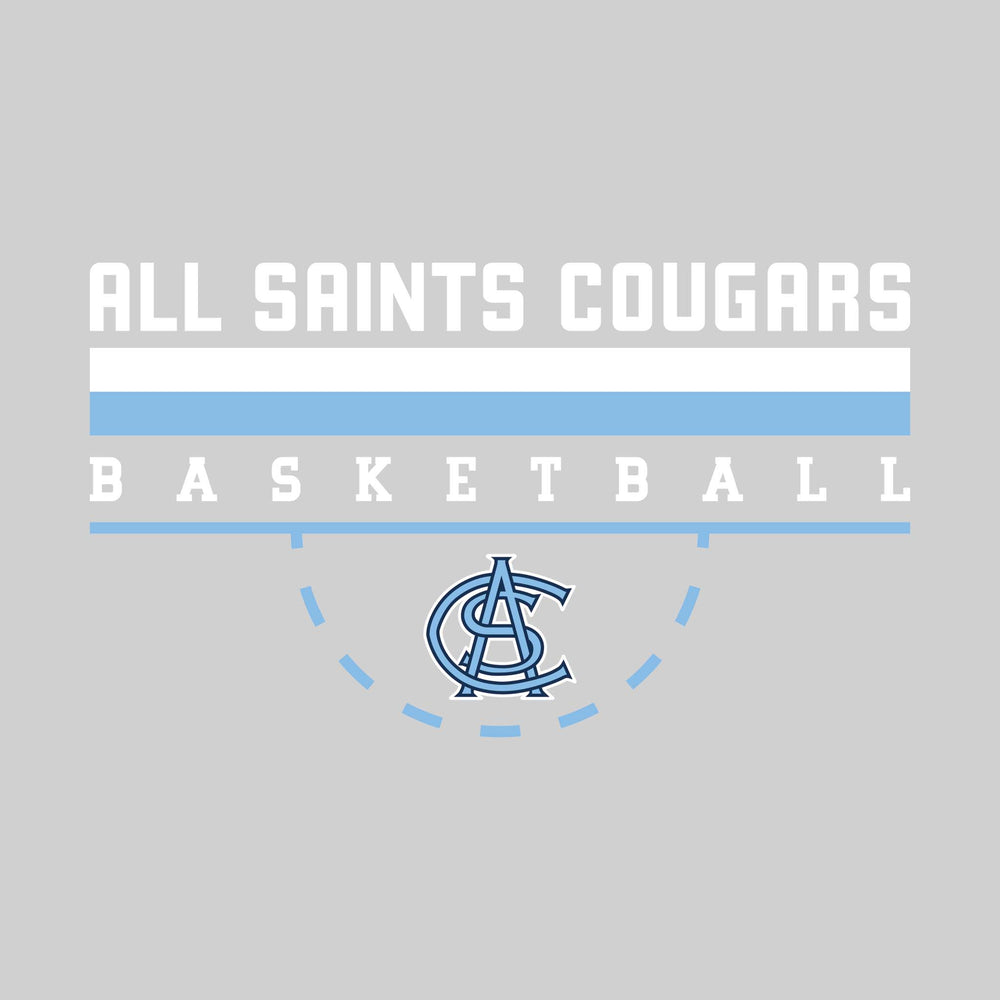 All Saints Cougars - Basketball - Double Color Lines with Free-Throw Half Circle